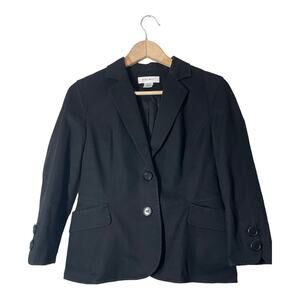 Nine West Textured Black Blazer Size 4 office classic capsule